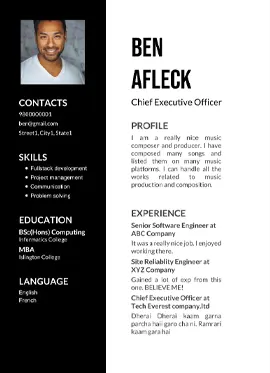 CV Example 2